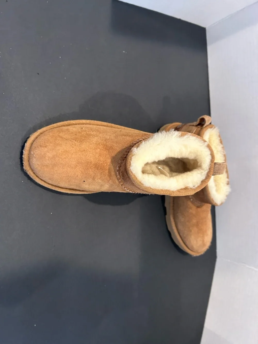 UGG Chestnut Suede Shearling Ankle Booties